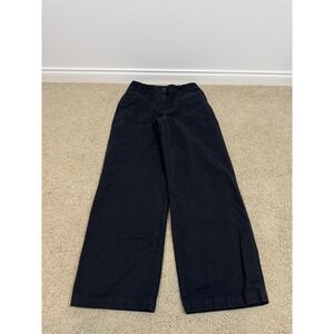 Aritzia The Group Babaton Pants Womens 10 Black Wide Leg Chino Casual Pockets